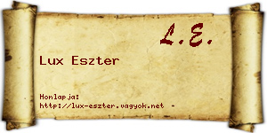 Lux Eszter névjegykártya